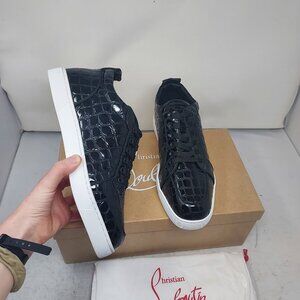 Christian Louboutin Rantulow Orlato Croc Black Patent Leather Sneaker